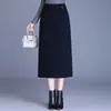 Falda midi casual de lana de pierna recta, nueva colección otoño/invierno 2026, de cintura alta, adelgazante y que favorece la figura, adecuada para ropa de trabajo