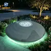 Adornos de disco de hormigón translúcido con patrón de remolino UHPC para espacios verdes escénicos, fabricante de elementos de hormigón luminoso para paisajes