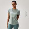 Blusa de ioga solta com costas bonitas e vazadas de verão, fitness, casual, esportiva, manga curta, cruzada, respirável, leve, roupa de ioga para mulheres