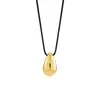 Colar Minimalista e Estiloso com Pingente de Gota em Corda de Couro Preto para Mulheres, Design de Luxo Leve de Alta Qualidade, Corrente de Clavícula da Moda, Corrente para Suéter