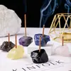 Porta incienso de piedra cruda de cristal Donghai, varilla de incienso de 3 mm, difusor de piedra de cristal, quemador de incienso para ofrendas, base para portavarillas de incienso de piedra de cristal