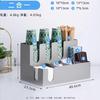 Soporte para Vasos de Tienda de Té de Leche de Acero Inoxidable Caja de Almacenamiento para Vasos de Papel y Popotes Estante Multifuncional para Barra de Cafetería Máquina de Barra de Té