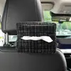 Caja de Pañuelos para Coche Estilo Lluvia Azul, Caja de Pañuelos Pequeña para Coche Estilo Fragante, Caja de Pañuelos para Respaldo de Asiento de Coche Simple y Linda con Lazo para Mujeres