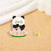 Broche Panda Estilo Chino Lindo Animal Insignia para Bolsa Ropa Accesorios para Bolsa Bambú Panda Gigante Cadena Pin de Solapa