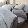 Nuevo Juego Sencillo de Invierno Espeso de Leche Polar Ropa de Cama Cuatro Piezas Funda Nórdica con Borde de Concha de Polar de Coral Sábana Plana Sábana Ajustable Juego de Tres Piezas