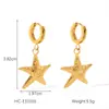 Estilo Ins Moda Francesa Retrô Ouro 18K Aço Inoxidável Pingente Estrela do Mar Brincos Série Marinha Brincos de Aço Titânio Brincos