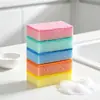 Esponja colorida dupla face espessada para limpeza de cozinha, escova para lavar louça, panela, esponja de limpeza de alta densidade, bloco de esponja absorvente em estoque
