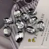 Venta al por mayor Acrílico Oval Fondo Puntiagudo No poroso Colorido Diamante Forma de Huevo Diamante Zapatos de Mujer Tacón de Zapato Flor de Zapato Accesorios para el Cabello Parche