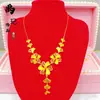 Colar de Celebração de Casamento Banhado a Ouro Mais Vendido no Tiktok com Flores Desabrochando para Mulheres, Flor da Felicidade Flor de Casamento Corrente de Clavícula Atacado