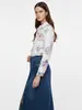 Camisa Holgada Estampada de Manga Larga para Mujer Tallas Grandes Estilo Fresco para Primavera y Otoño 2026 con un Aspecto Maduro y Elegante
