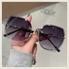 Óculos de Sol Populares 2025 para Mulheres, Óculos Fashion para Rosto Grande, Estilo Coreano Cor Degradê Óculos Anti-UV para Dirigir Atacado