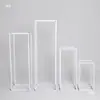 Decoração de Corredor Geométrica de Ferro Forjado Adereços de Casamento Estrutura Quadrada Tridimensional Ornamentos de Prisma Retangular Decoração de Suporte de Flores para Casamento Estrutura Quadrada de Ferro