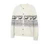 Suéter Cardigan de Punto con Cuello Henry Estilo Fair Isle de Perro Salchicha Americano, Nuevo Top Casual de Manga Larga Otoño/Invierno para Hombres y Mujeres