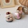 Ropa Informal para Niños 2025 Abrigos Simples Zapatos Baotou Burken Medias Zapatillas Calzado Perezoso Lindo de Dibujos Animados para Niñas Primavera y Otoño