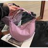 Bolso bandolera estilo Mori para mujer, de gran capacidad, estilo artístico de verano 2024, de tela con diseño de dumplings en color sólido, informal, deportivo, para el hombro.