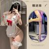 Lencería Sexy Estilo Nuevo Huecos Encaje Transparente Volantes Pecho Pequeño Pijama Uniforme de Sirvienta Delantal de Cocina