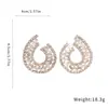 Pendientes de Zirconia Geométricos Forma de Gota de Agua Aguja Plateada Estilo Europeo y Americano Personalidad Moda Exquisitos Pendientes de Temperamento Lujo Ligero Pendientes de Gama Alta para Mujer