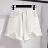 Shorts de Mezclilla Talla Grande Spice Girls para Mujer Verano Delgados para Chicas Curvy Cintura Alta Adelgazantes Talla Pequeña Rasgados Pierna Ancha Forma A Pantalones Cortos