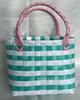Bolsa Tote Colorida Tecida à Mão de Plástico para Mulheres, para o Dia a Dia, Tecida para Crianças, de Alta Qualidade, Atacado