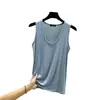 Nuevo Top sin Mangas de Modal para Mujer Tallas Grandes, Camiseta Base Delgada Holgada de Verano Talla Grande, Top Versátil para Estar en Casa