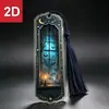 Marcador de página acrílico 2D temático de Halloween transfronterizo con borla y diseño de ilustración de cielo estrellado, regalo marcador de lectura para estudiantes