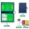 Tablero táctico de fútbol plegable de cuero, tablero de mando para entrenamiento de entrenadores, tablero táctico magnético para partidos, escribible y borrable