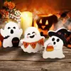 2026 Decoraciones de Escritorio de Halloween de Venta Caliente Transfronterizas Calabaza de Madera con Luz Fantasma Bruja Decoraciones para Fiesta de Halloween