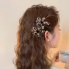 Pinza Lateral para el Cabello con Estampado de Leopardo y Flores Retro Moda Simple Versátil Pinza para el Flequillo Pinza de Pico de Pato Diseño de Nicho Accesorio para el Cabello para Mujeres
