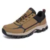 Sapatos de caminhada ao ar livre para homens, comércio exterior outono e inverno Temu, cabedal de couro, tamanho grande transfronteiriço, tênis de trekking de cano baixo, sapatos masculinos off-road para todas as estações
