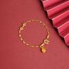 Pulsera Shajin de Vietnam Anillo de Campana de Viento Estilo Corte Anillo de Mortero Pulsera de Eslabones Joyería de Alto Sentido Femenina Outlet de Fábrica