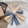 Bufanda de Punto de Color Sólido Nueva Atmósfera Cálida Color Tierra Beige Camel Versátil Simple Bufanda de Pareja Invierno