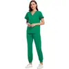 Jaleco de médico bordado personalizado, roupas para lavar à mão com elastano e logotipo personalizado, uniformes cirúrgicos para sala de operação, produção em pequeno lote para pedidos urgentes