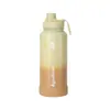 Taza térmica de acero inoxidable 304 transfronteriza color degradado taza espacial portátil para exteriores botella de agua deportiva gran capacidad botella de aislamiento térmico