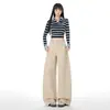 Comfortismo|Estilo Minimalista de Alta Gama de Nicho Jeans para Mujer Diseño Casual Pantalones de Pierna Ancha Pantalones Largos para Mujer Longitud Extendida