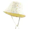 Lindo Sombrero de Pescador Floral de Doble Cara para Mujer Verano Japonés Ala Ancha Sombrero Parasol que Muestra la Cara Pequeño Sombrero de Cubo