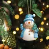 Natal Transfronteiriço Novos Produtos Mais Vendidos Acrílico Plano Boneco de Neve de Natal Atmosfera Festiva Decoração de Árvore de Natal Pingente
