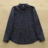 Cardigan feminino com estampa de borboleta e bolinhas da primavera japonesa, base para estudantes, camisa estilo literário, camisa com estampa de ondas de bolinhas, atacado, moda