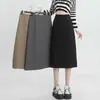 Foto real de falda lápiz de mujer otoño 2026 nueva ajustada de tiro alto de longitud media, falda de traje profesional bodycon línea A
