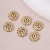 Bandeja de Flor de Zirconia Chapada en Oro de 14 Quilates Alta Retención de Color Estrella de Cinco Puntas Pulsera de Abalorios Hecha a Mano DIY Accesorios para Joyería