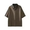 Ropa para Hombre Explorer Estilo Old Money Cuello de Cuadros Retazos Falso Dos Piezas Camisa Polo Unisex Camiseta Versátil Top para Hombre