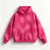Conjunto de sudadera de comercio exterior de talla europea, suelta, lavado vintage con efecto desgastado, degradado moderno, 400G, con logotipo personalizado