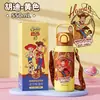 Botella de agua aislada de acero inoxidable 316 para niños, unisex, diseño elegante, vaso con popote de doble uso, gran capacidad, portátil