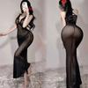Ruolan lingerie sexy camisola sexy renda malha vestido transparente tentação quente pijama atacado 5243
