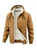 E-commerce TransfronteiriçoAmazon Transfronteiriço Outono/Inverno 2025 Jaqueta Cardigan de Lã de Cordeiro Masculina Casual Quente à Prova de Vento