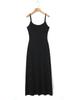 Vestido Bodycon de Tirantes Runqi Tallas Grandes Galaxia Brillante Sirena 8895-1 Femenino Estilo Francés de Tirantes Largo