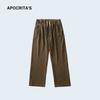 Pantalones Casuales APO para Hombre Otoño Nuevo Sensación de Alta Gama Holgados Combinan con Todo Pantalones Rectos de Pana