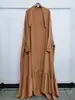 Nova roupa feminina transfronteiriça da Yiduoduo, vestido Baotou com barra larga, vestido longo confortável e casual 24617, vestido de manga comprida