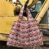 Bolsa de compras ecológica grande Nezha plegable portátil para comestibles fuerte y duradera moda de dibujos animados gran capacidad