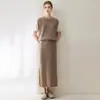 Fio Konsaini 100% Caxemira Feminino Padrão Torcido Falso Duas Peças Moda para o Trabalho Suéter de Caxemira Solto Tricô Color Block