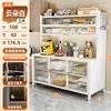 Gabinete de almacenamiento para cocina, aparador de acero con panel de roca, mesa multifuncional para alimentar bebés, gabinete de almacenamiento para microondas, armario de almacenamiento